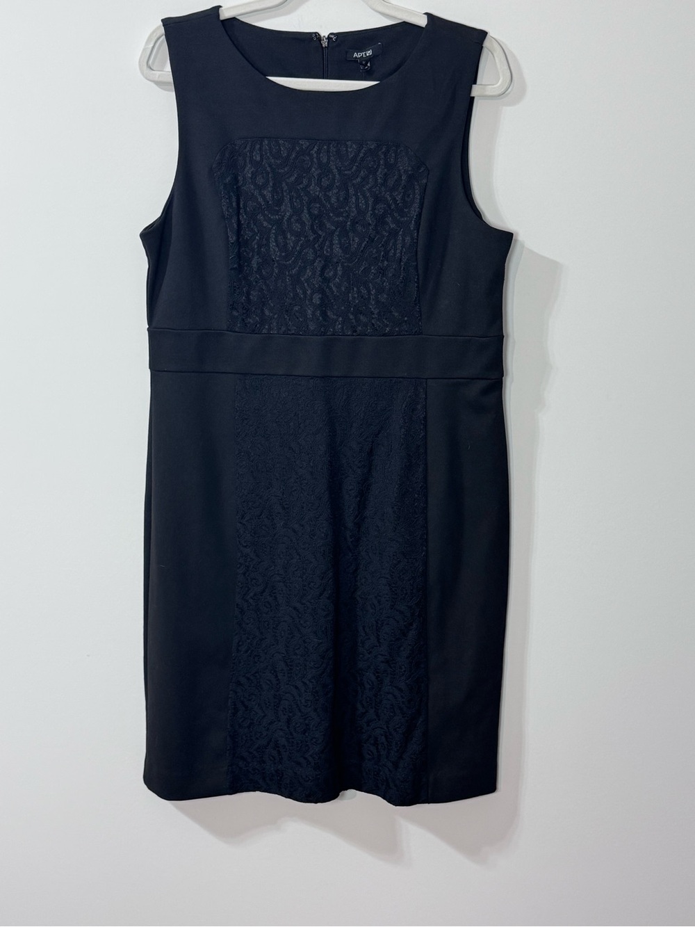 Apt. 9 Black Lace-Front Midi Sheath Dress - Size 14 - Picture 5 of 9